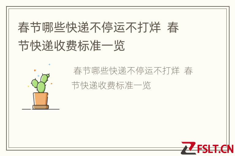 春节哪些快递不停运不打烊  春节快递收费标准一览