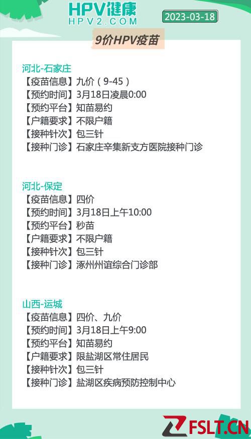 3月18日九价四价HPV疫苗到苗通知! ​​​
