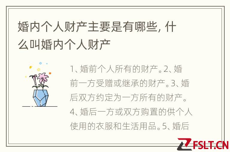 婚内个人财产主要是有哪些，什么叫婚内个人财产